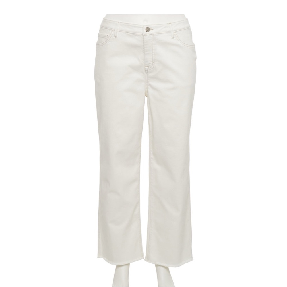 NWT Sonoma Premium Curvy High-Waisted Straight-Leg Crop Jeans White SZ 22W, 24W